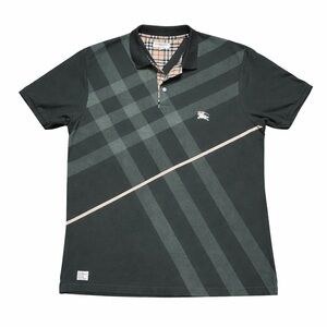 Burberry London Men’s 4XL Dark Green Polo Nova Check Trim